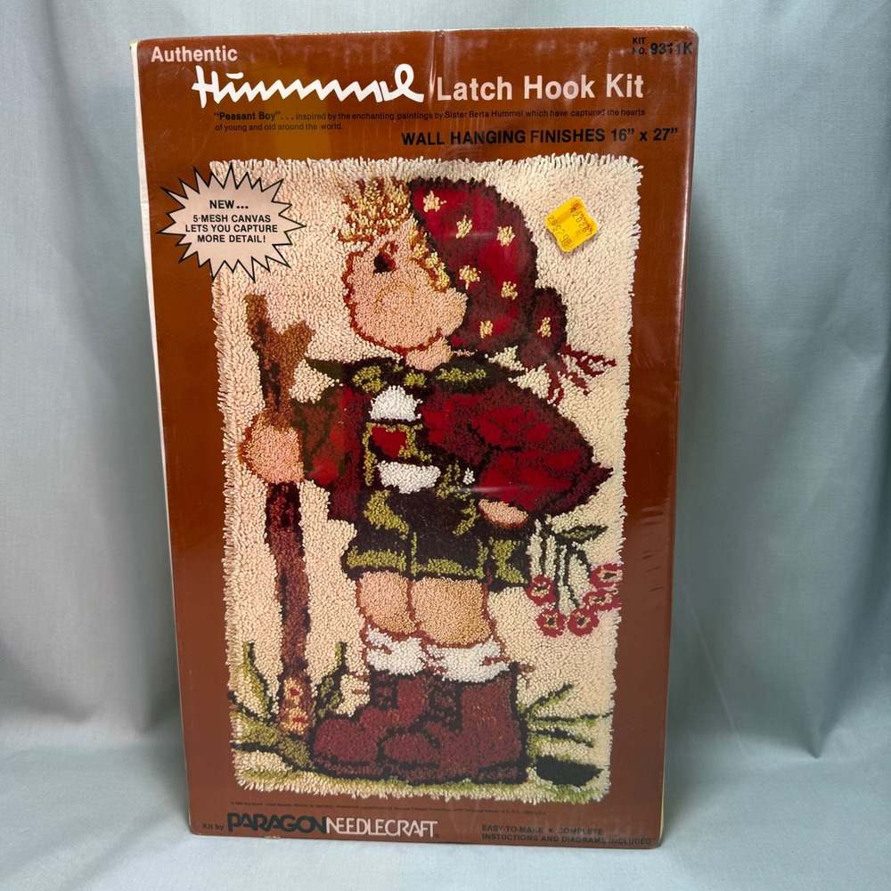 Paragon Needlecraft Hummel Latch Hook Kits Peasant Girl Boy Wall Hanging Vintage - Picture 3 of 13